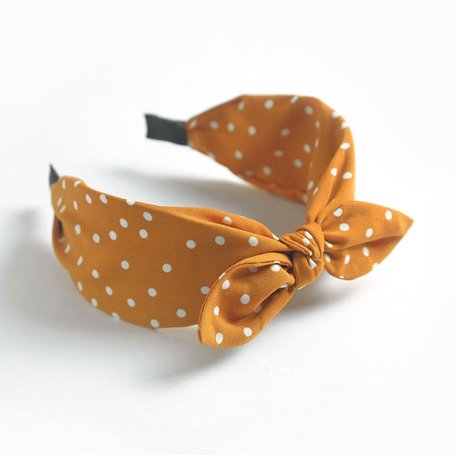 Boho Bow Bunny Ears Wide Headbands