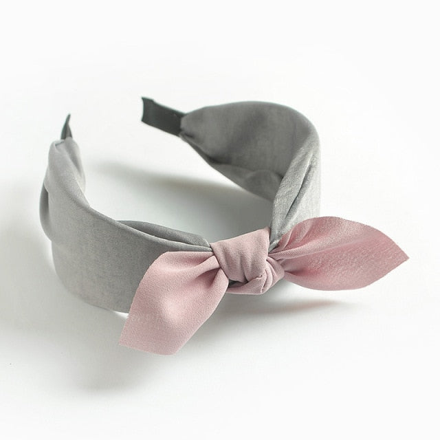 Boho Bow Bunny Ears Wide Headbands