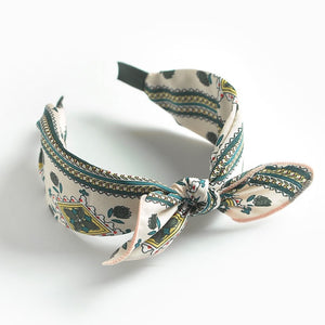 Boho Bow Bunny Ears Wide Headbands